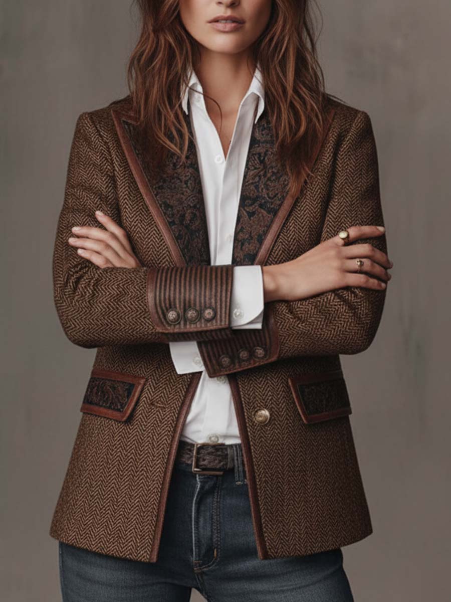 Blazer estampado chevron
