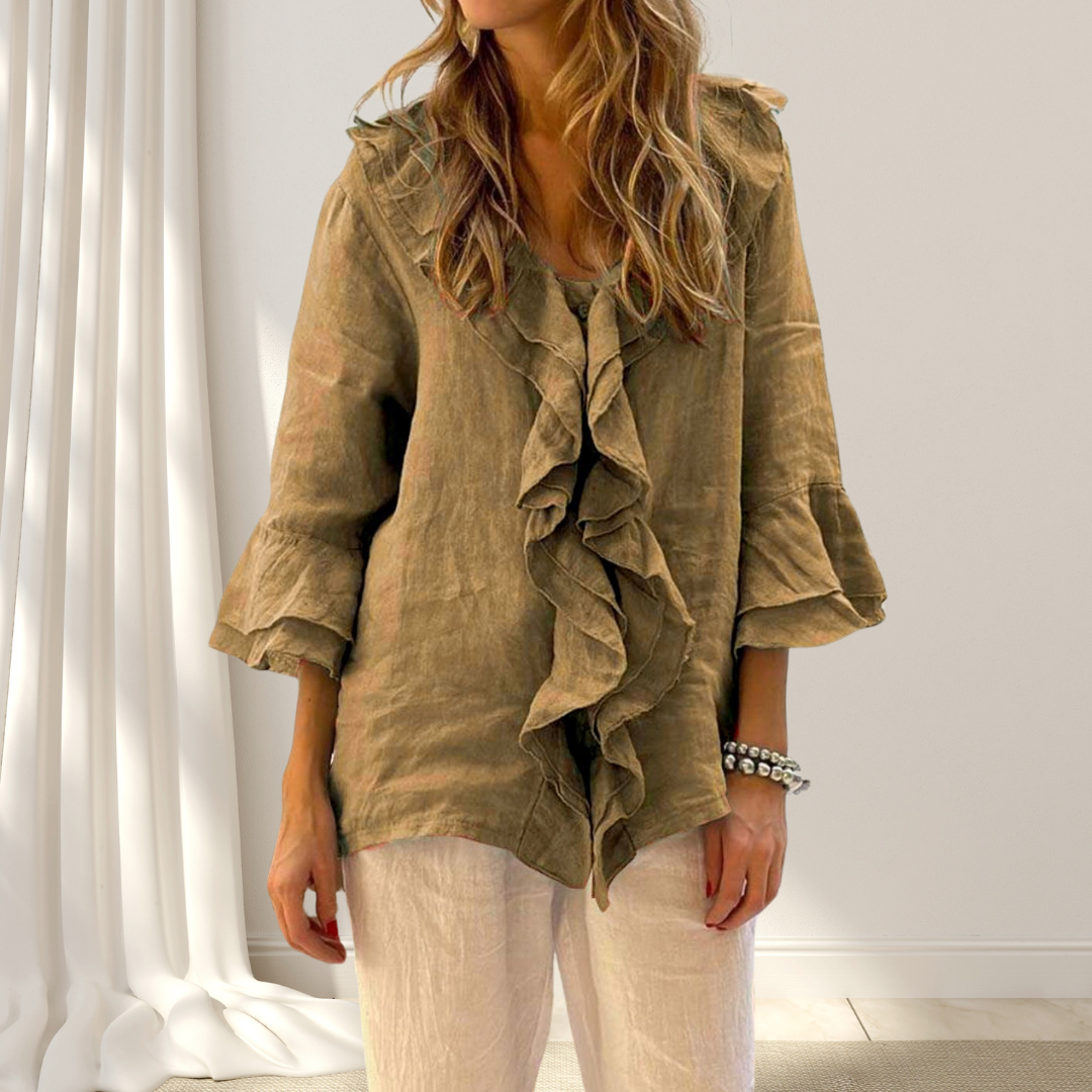 Blusa de lino y algodón