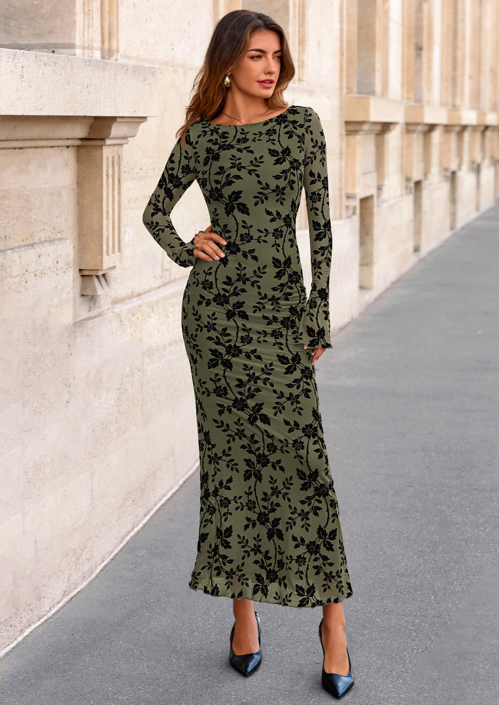 Vestido largo de malla