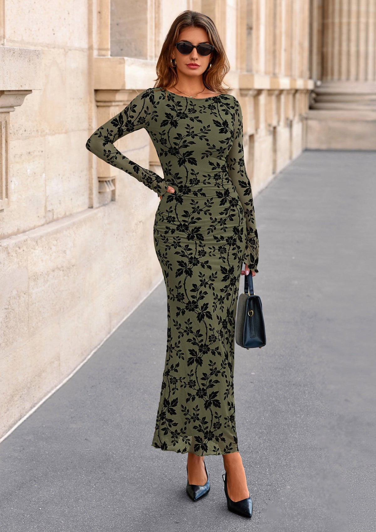 Vestido largo de malla