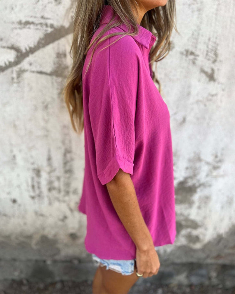 Camisa casual holgada de tela ligera