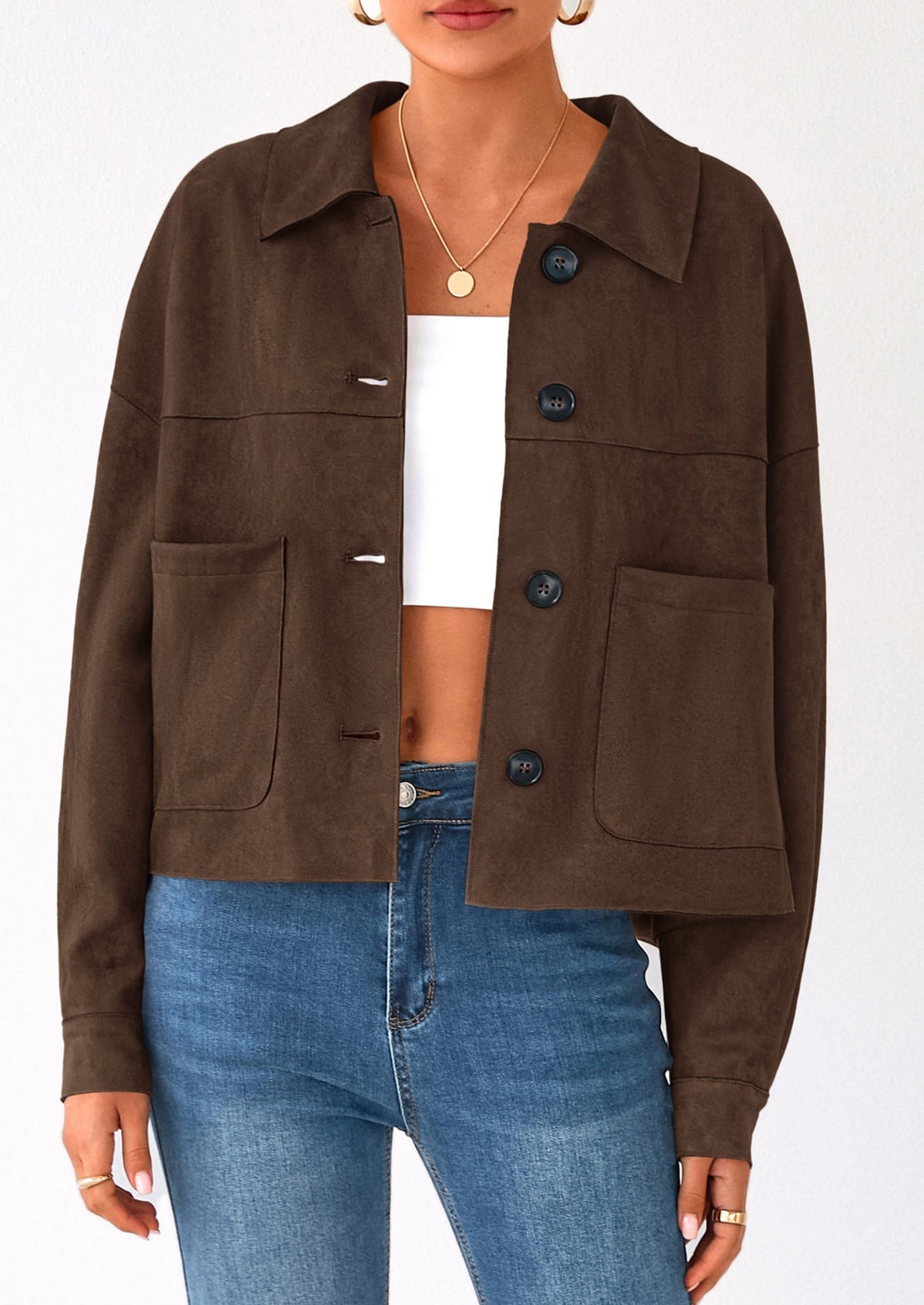 Chaqueta corta de gamuza