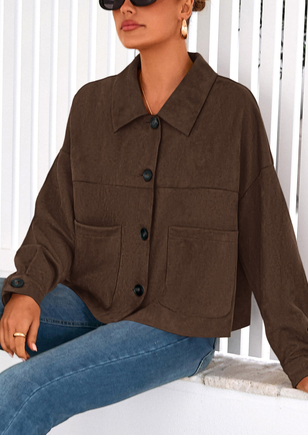 Chaqueta corta de gamuza