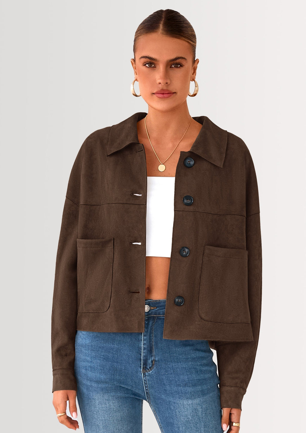 Chaqueta corta de gamuza
