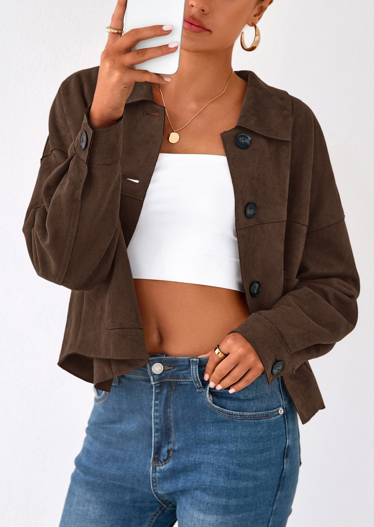 Chaqueta corta de gamuza