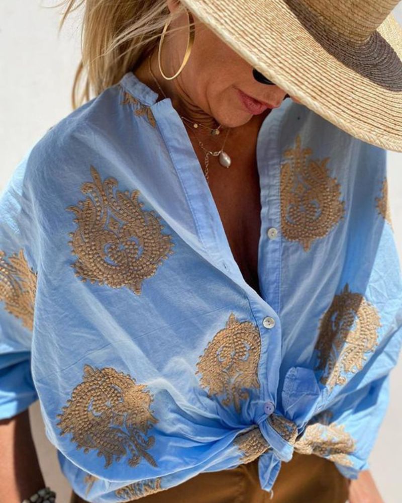 Blusa Bordada Holgada – Estilo Fresco