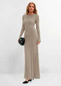 Vestido maxi acanalado