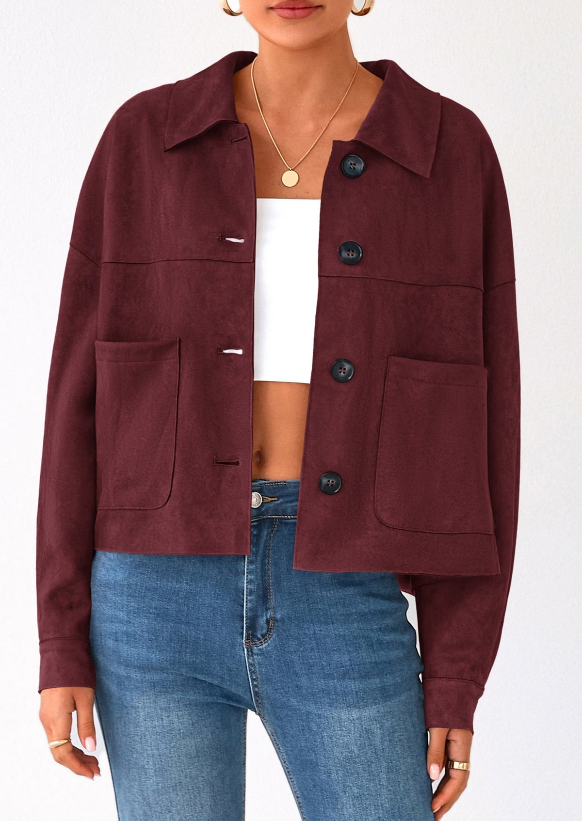Chaqueta corta de gamuza