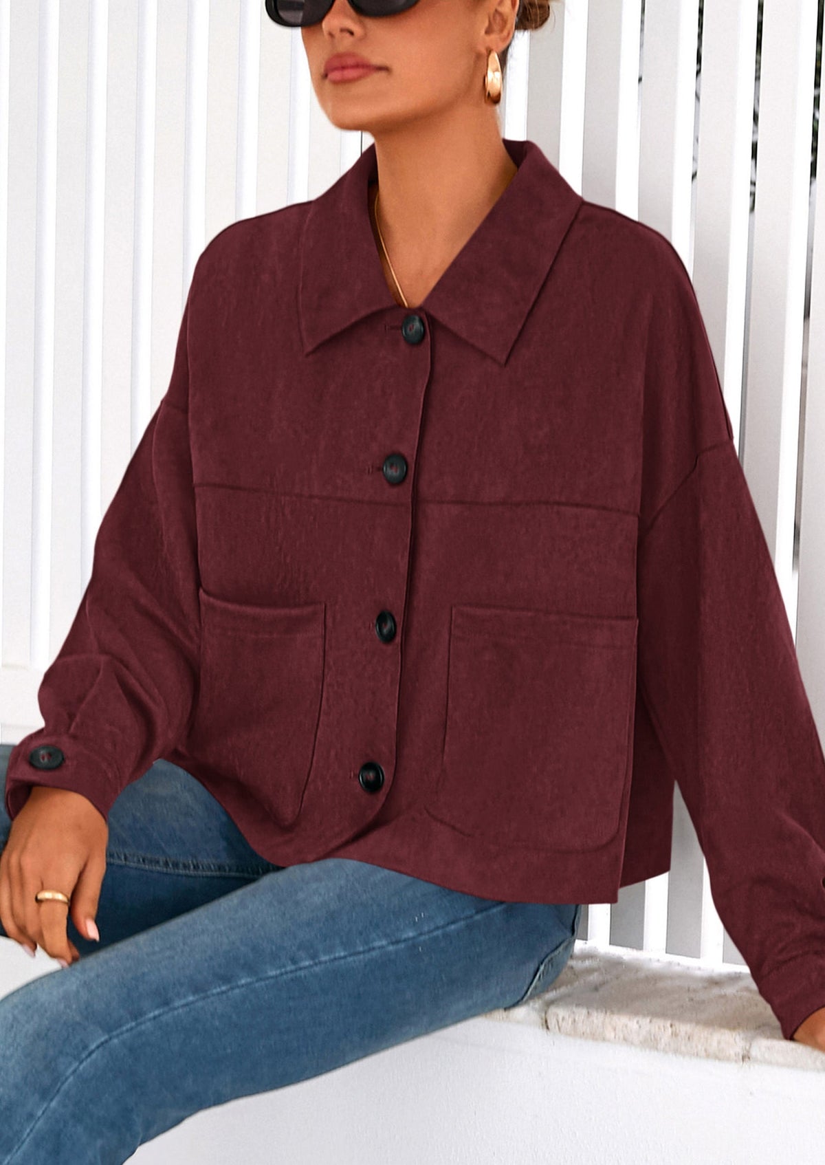 Chaqueta corta de gamuza