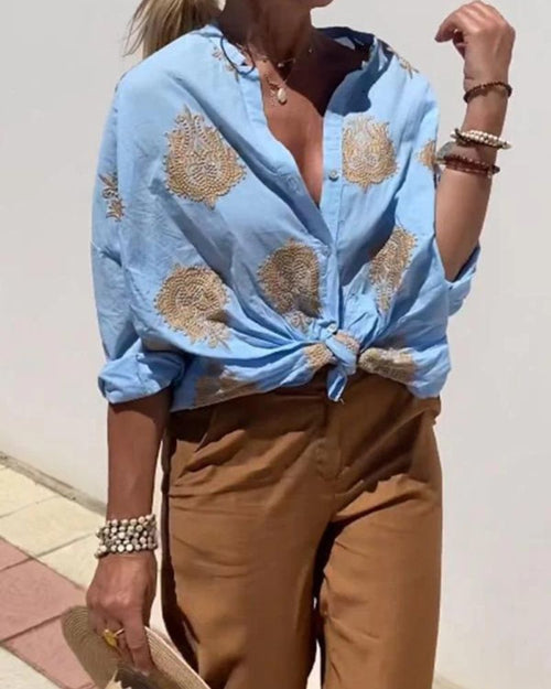 Blusa Bordada Holgada – Estilo Fresco