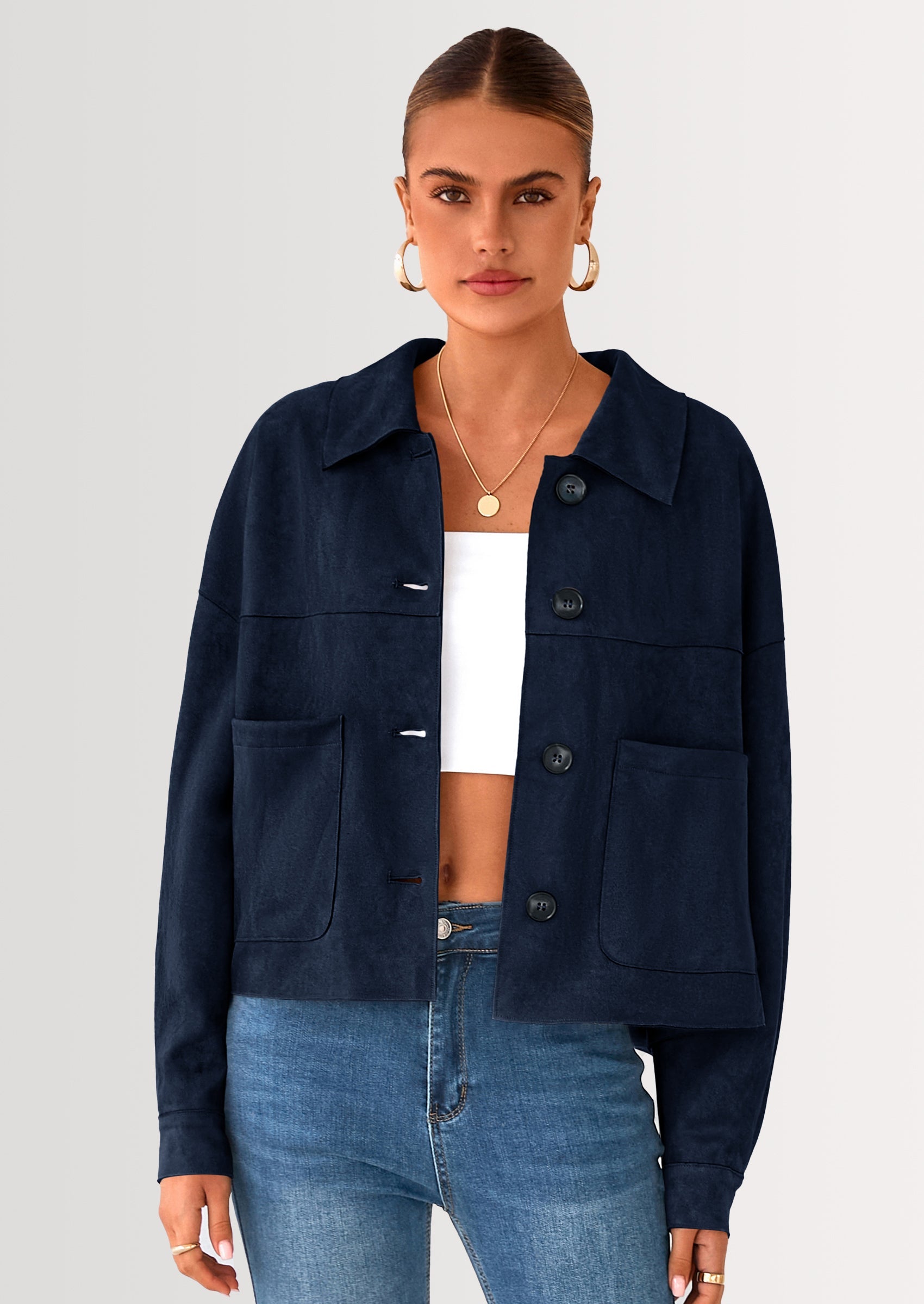 Chaqueta corta de gamuza