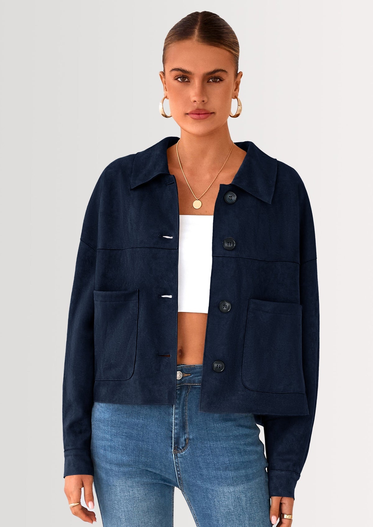 Chaqueta corta de gamuza