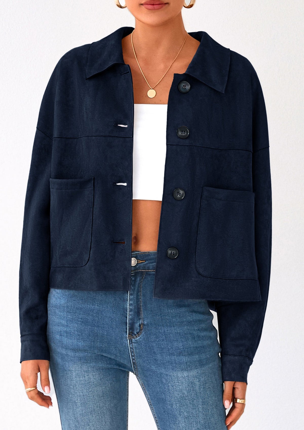 Chaqueta corta de gamuza