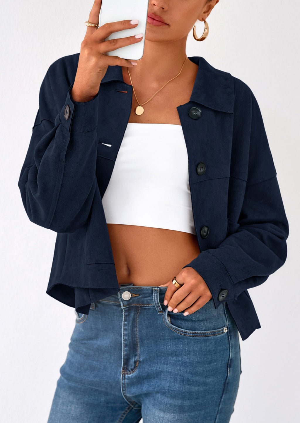 Chaqueta corta de gamuza