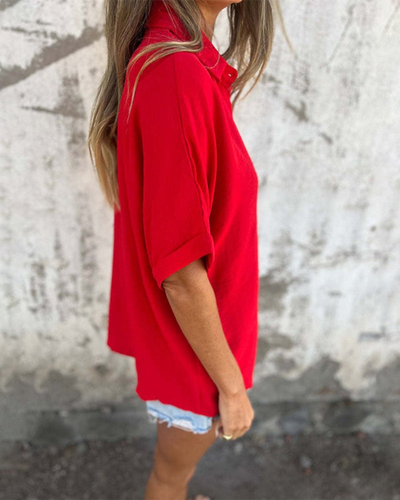 Camisa casual holgada de tela ligera