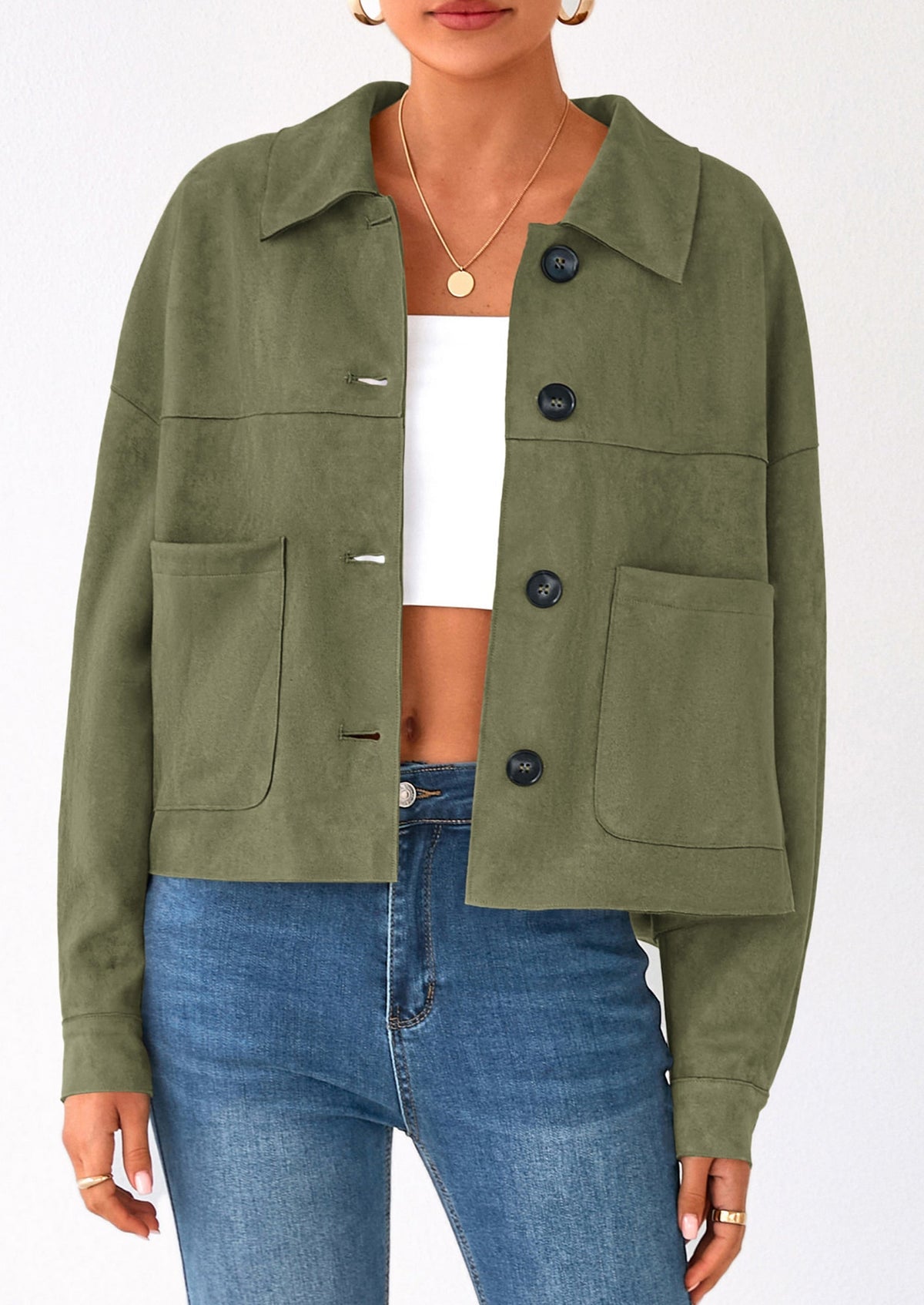 Chaqueta corta de gamuza