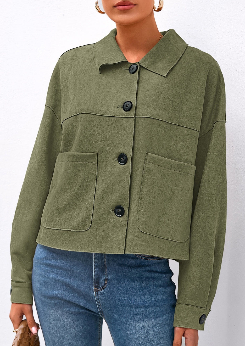Chaqueta corta de gamuza