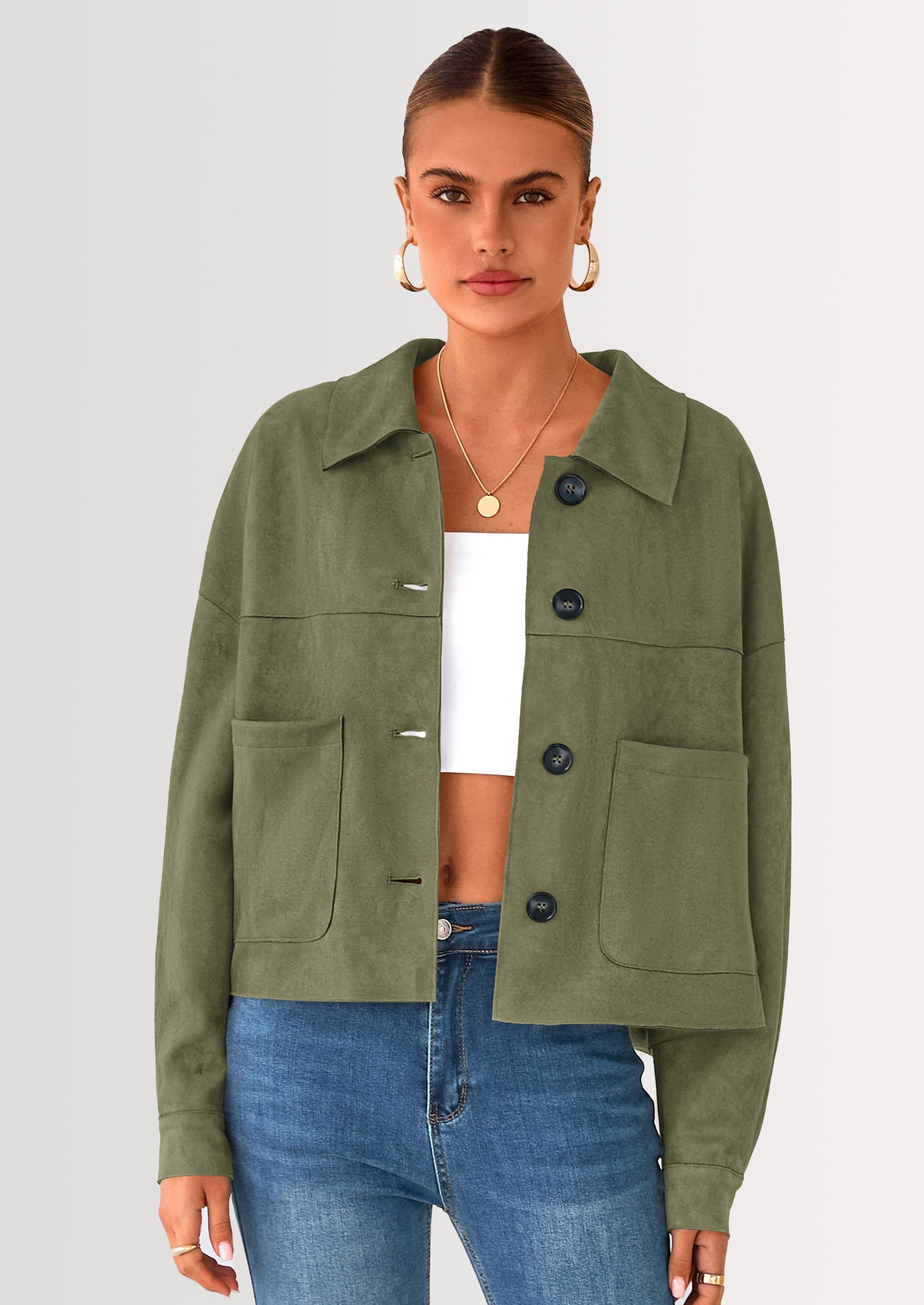 Chaqueta corta de gamuza