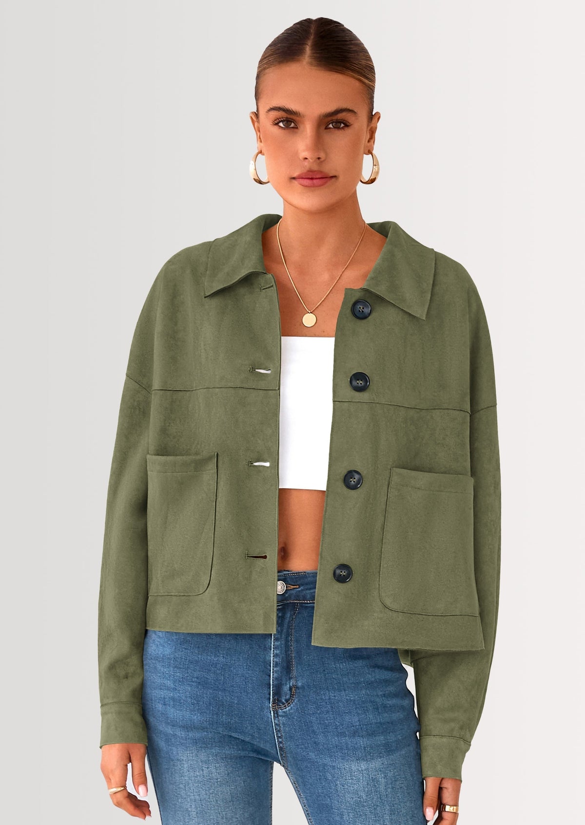 Chaqueta corta de gamuza