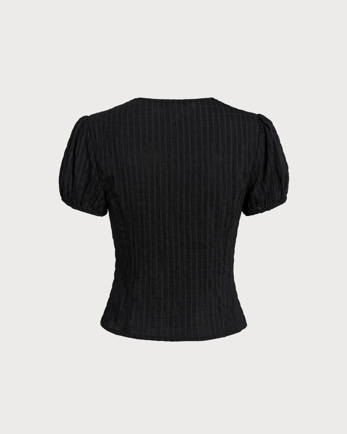 Blusa negra jacquard con encaje