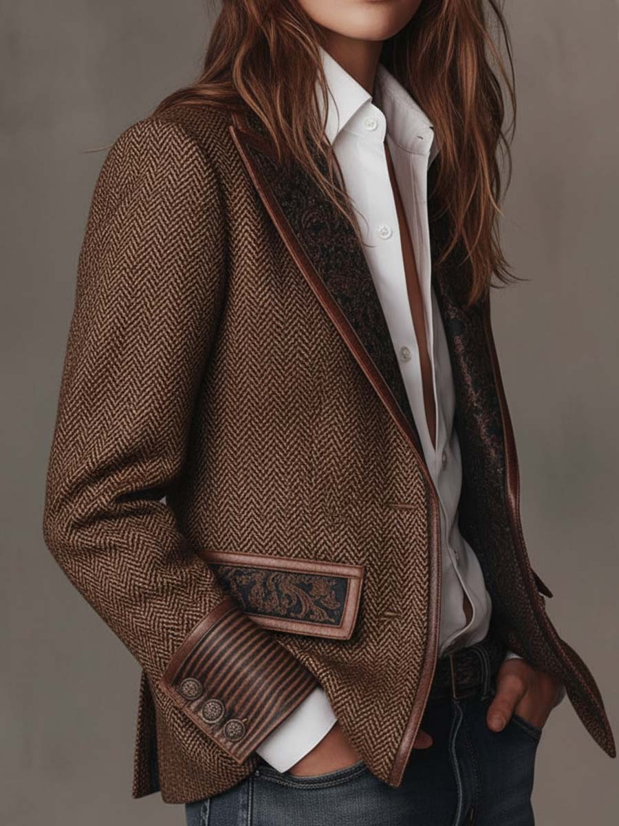 Blazer estampado chevron