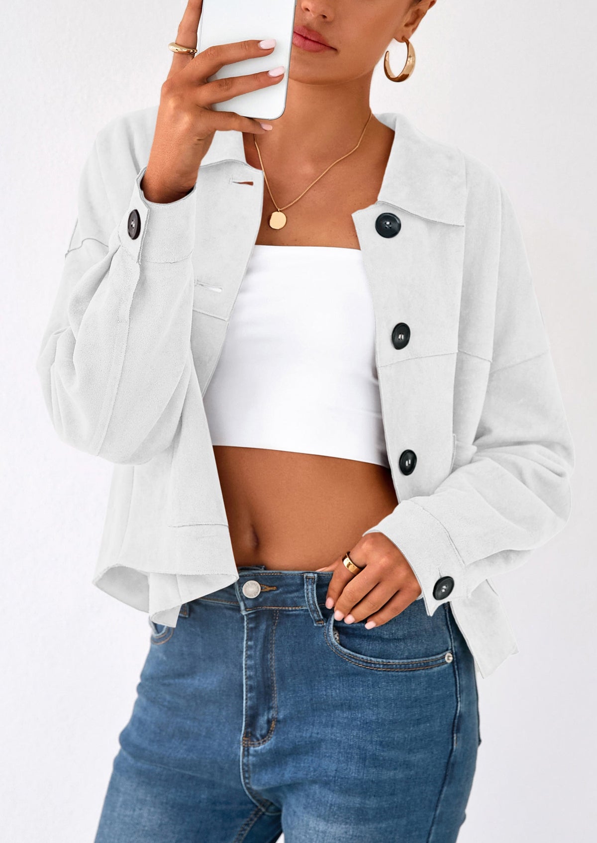 Chaqueta corta de gamuza