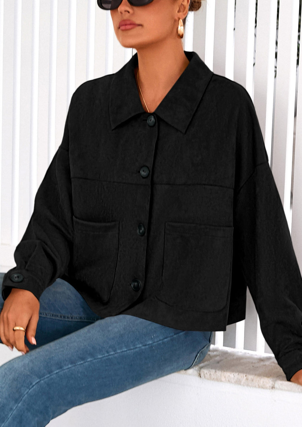 Chaqueta corta de gamuza