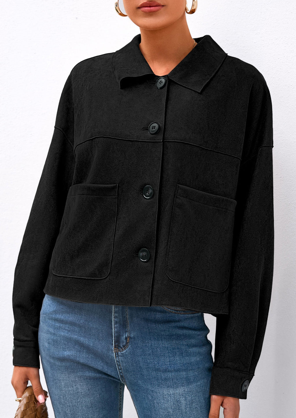 Chaqueta corta de gamuza