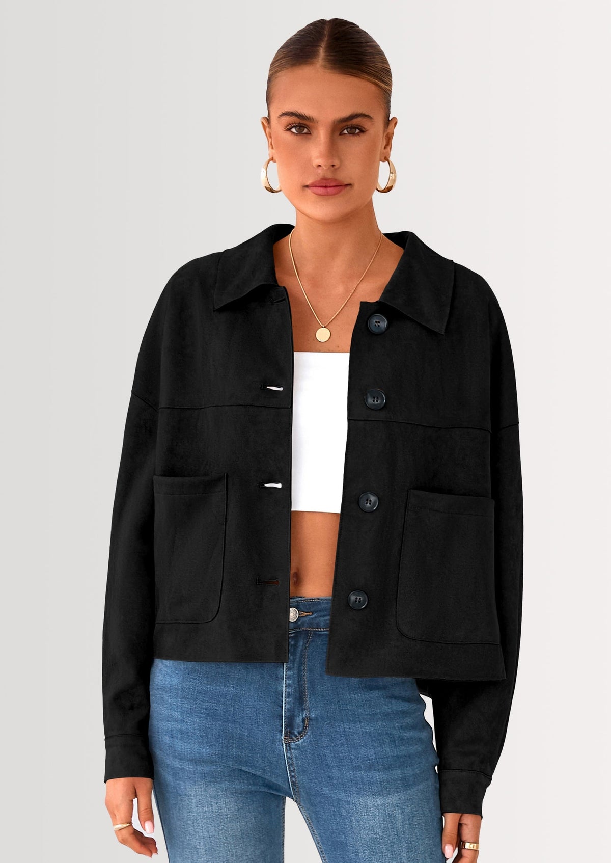Chaqueta corta de gamuza