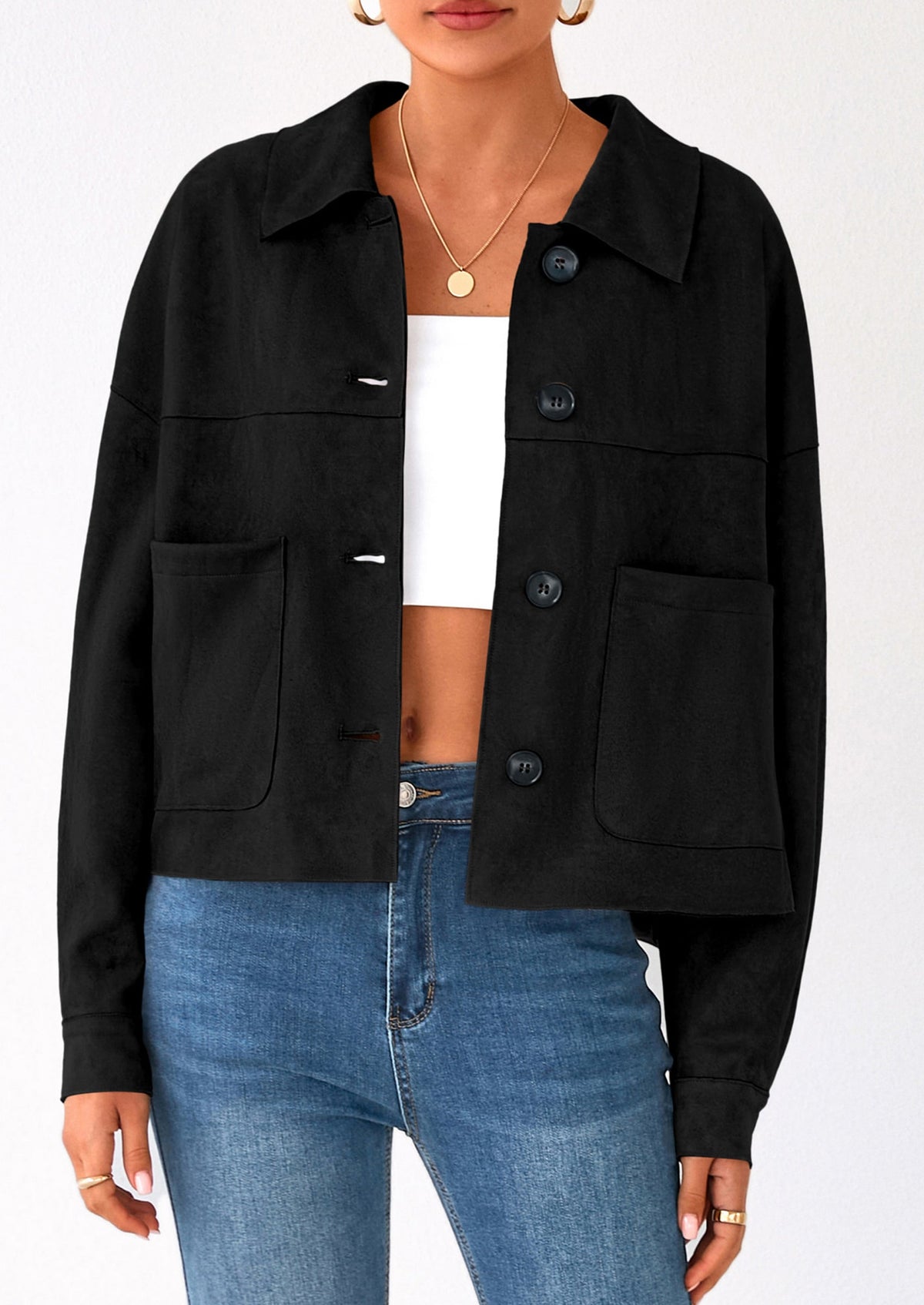 Chaqueta corta de gamuza