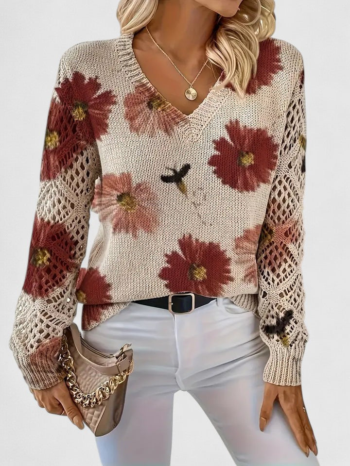 Jersey Elegante con Estampado Floral