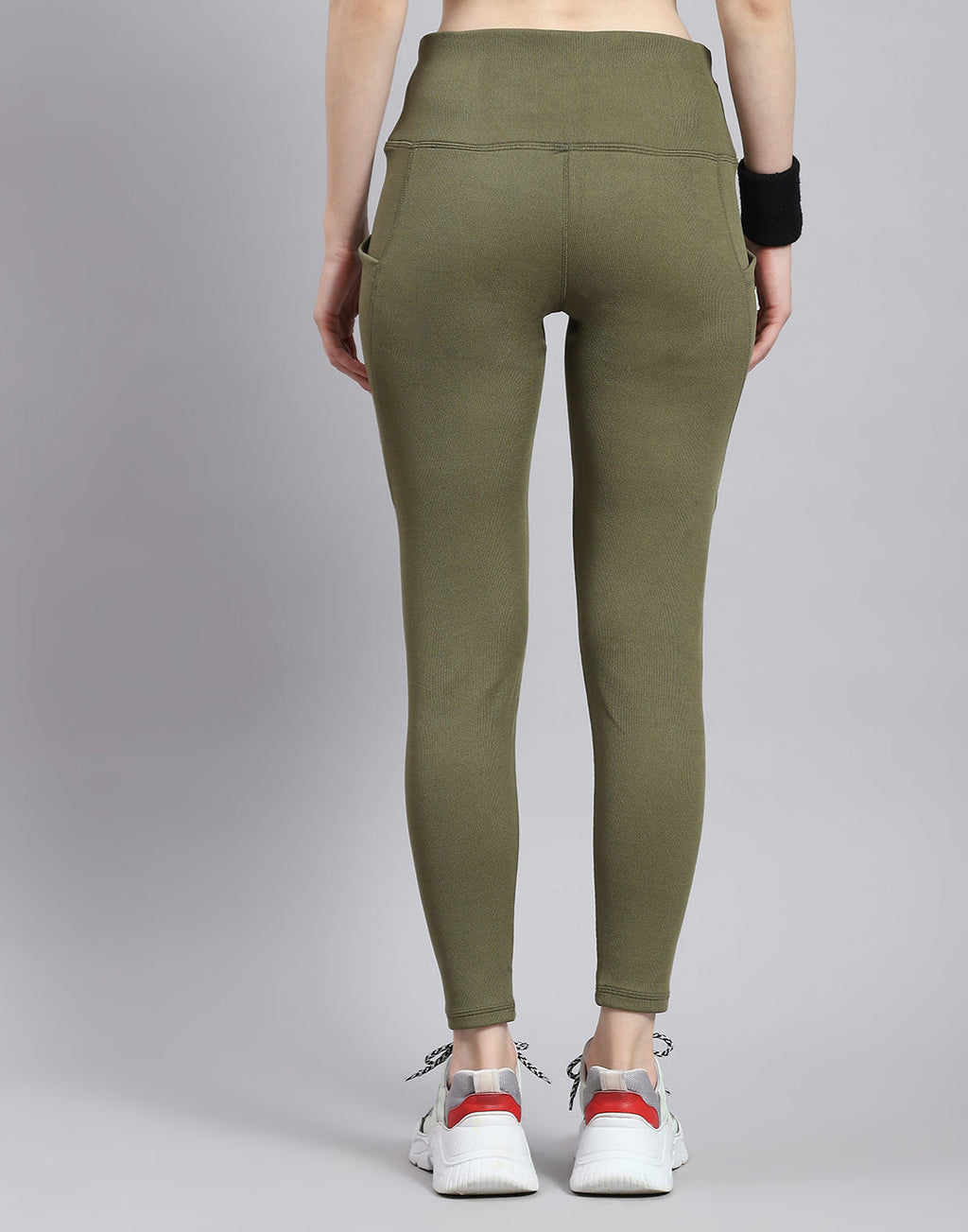 Leggings verdes lisos de corte regular para mujer Rock.it