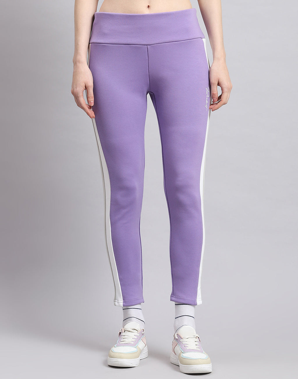 Leggings lisos morados de corte regular para mujer Rock.it