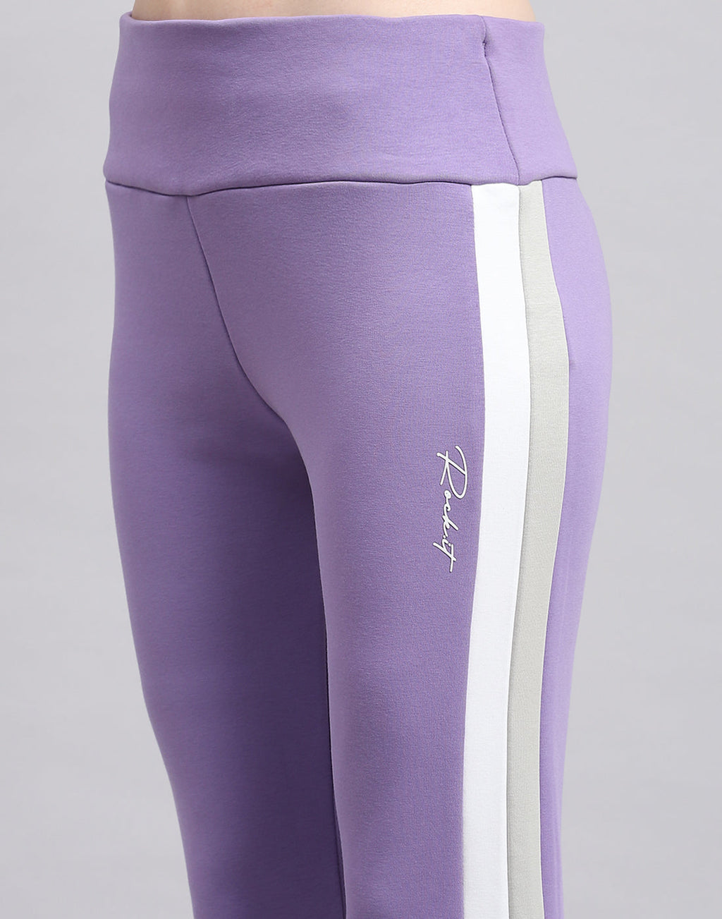 Leggings lisos morados de corte regular para mujer Rock.it