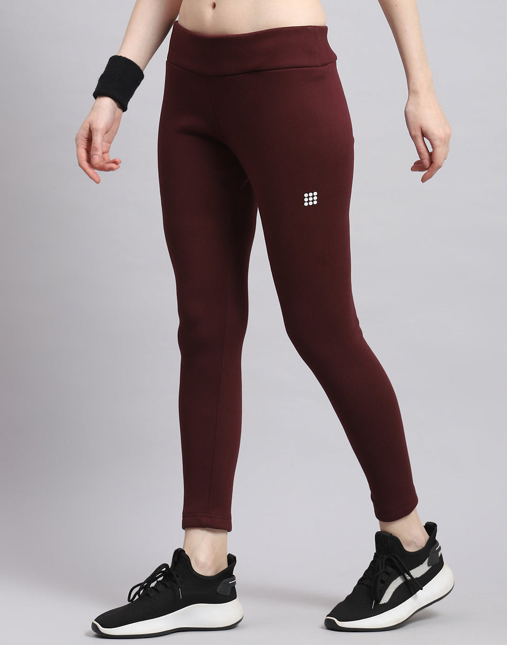 Leggings de mujer Rock.it lisos color granate de corte regular