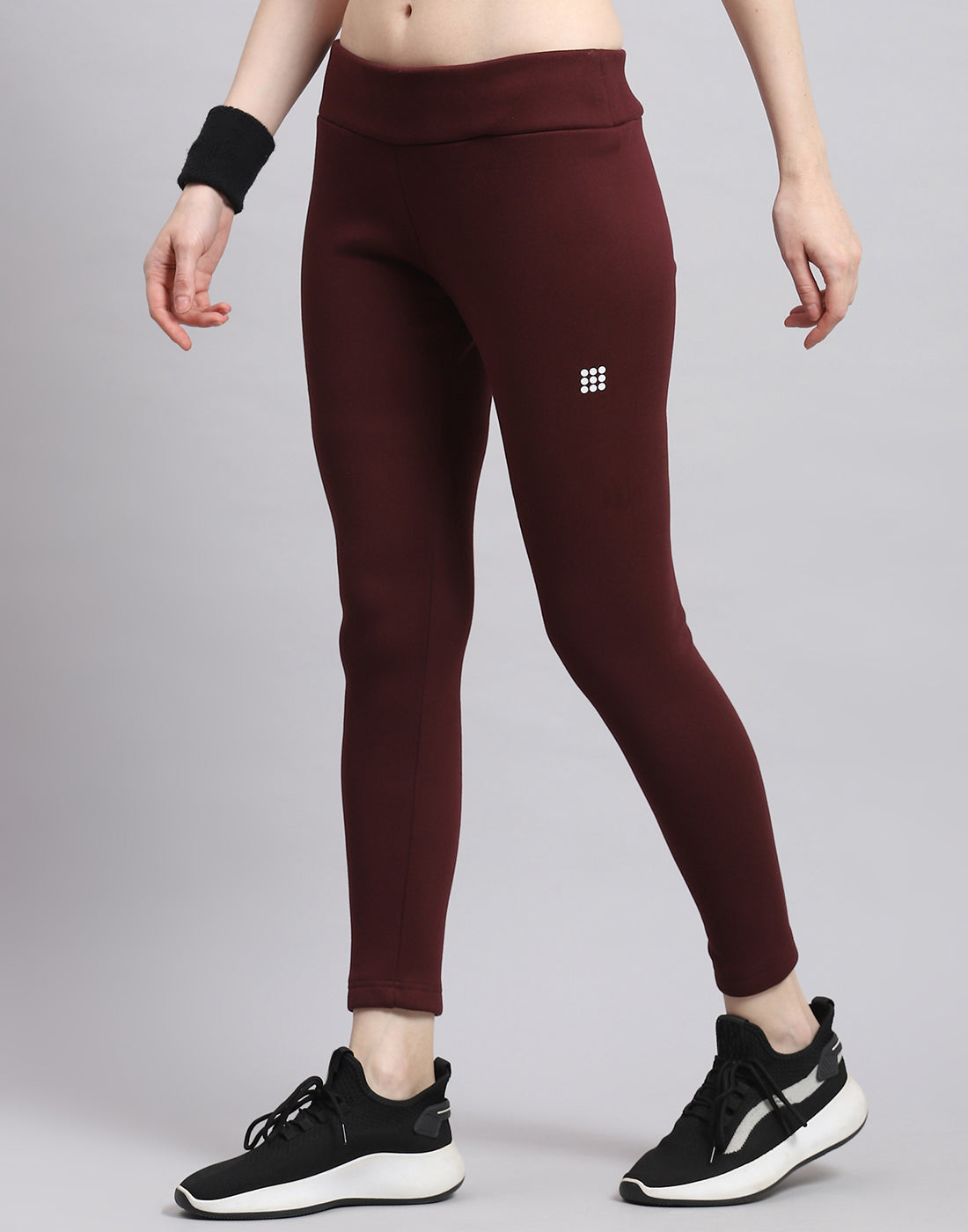 Leggings de mujer Rock.it lisos color granate de corte regular