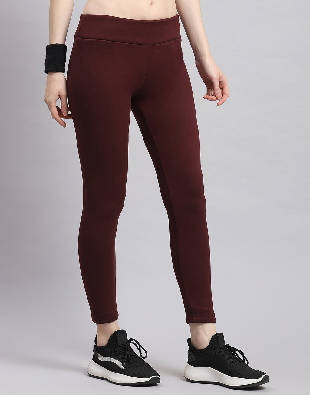 Leggings de mujer Rock.it lisos color granate de corte regular