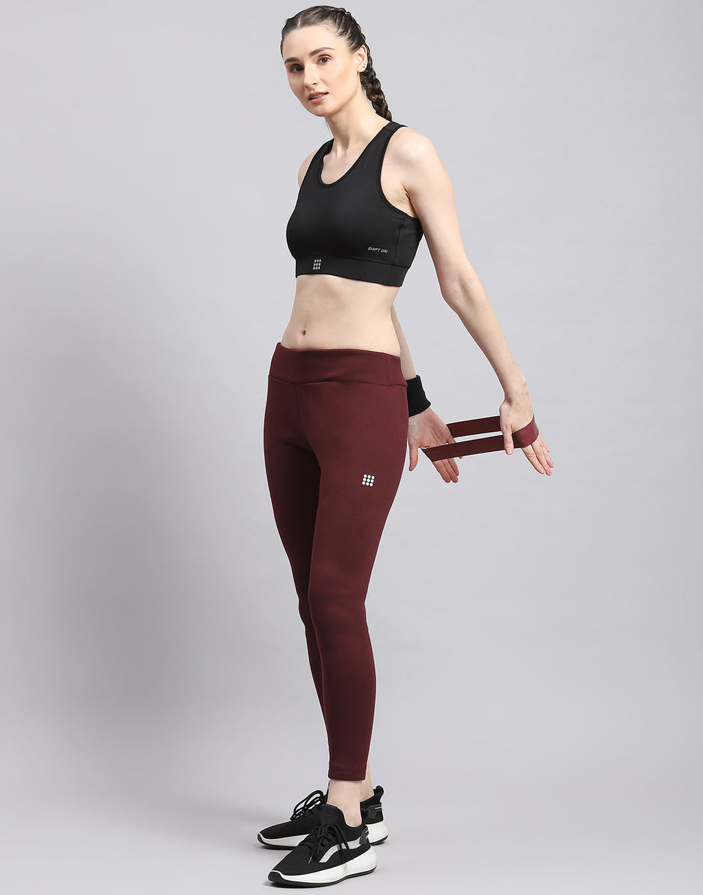 Leggings de mujer Rock.it lisos color granate de corte regular