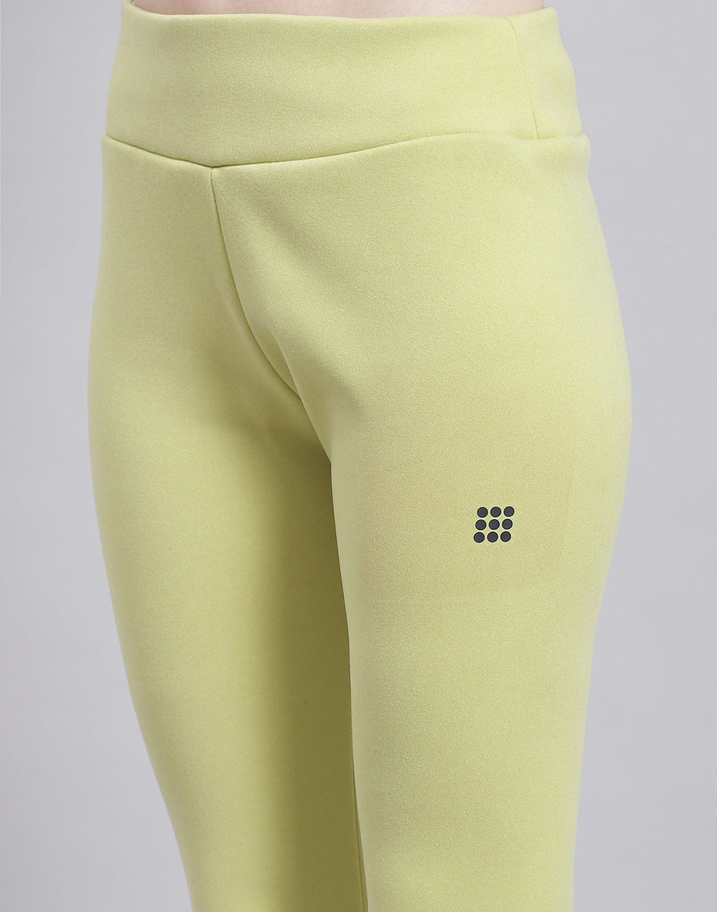 Leggings verdes lisos de corte regular para mujer, Rock.it