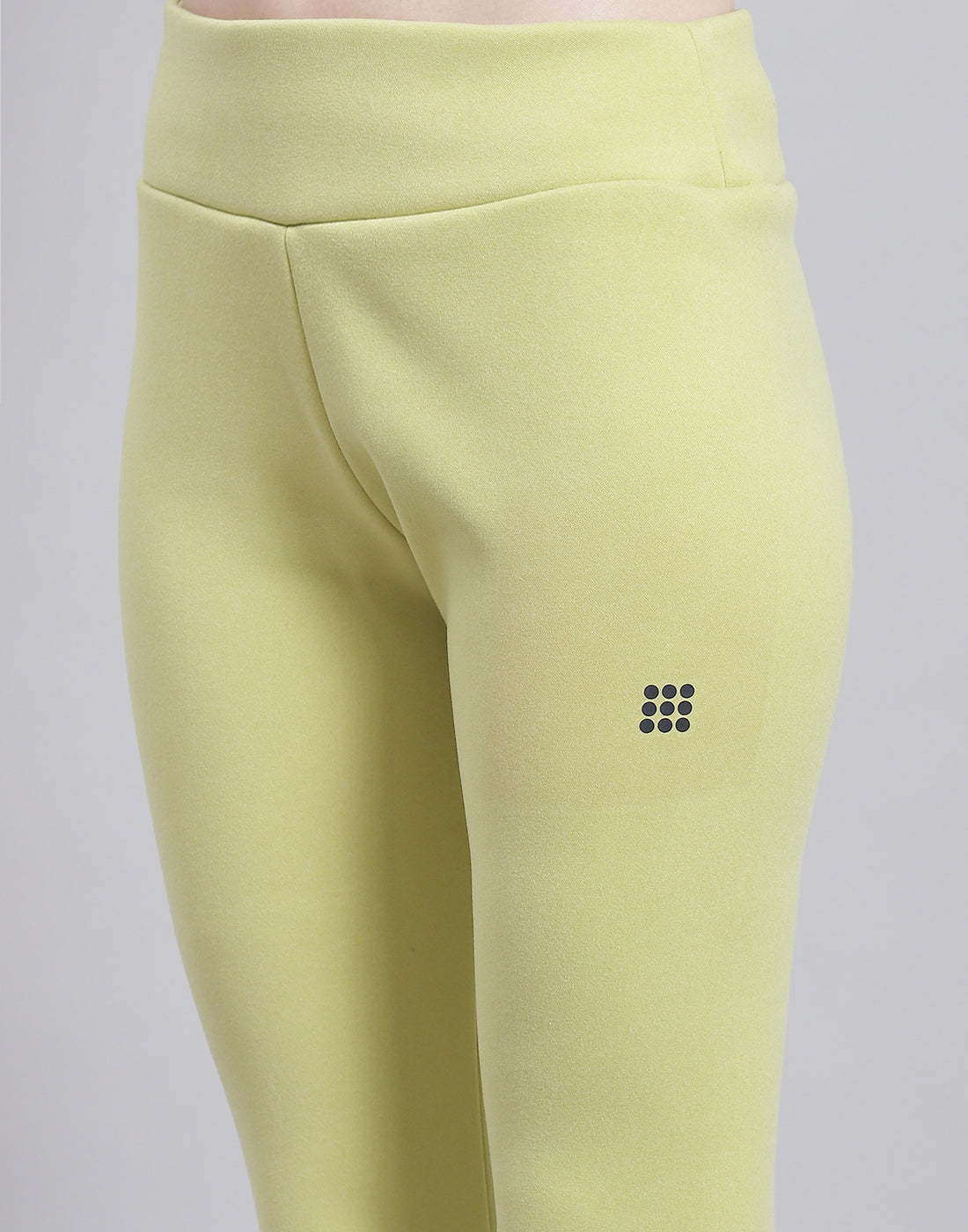 Leggings verdes lisos de corte regular para mujer, Rock.it