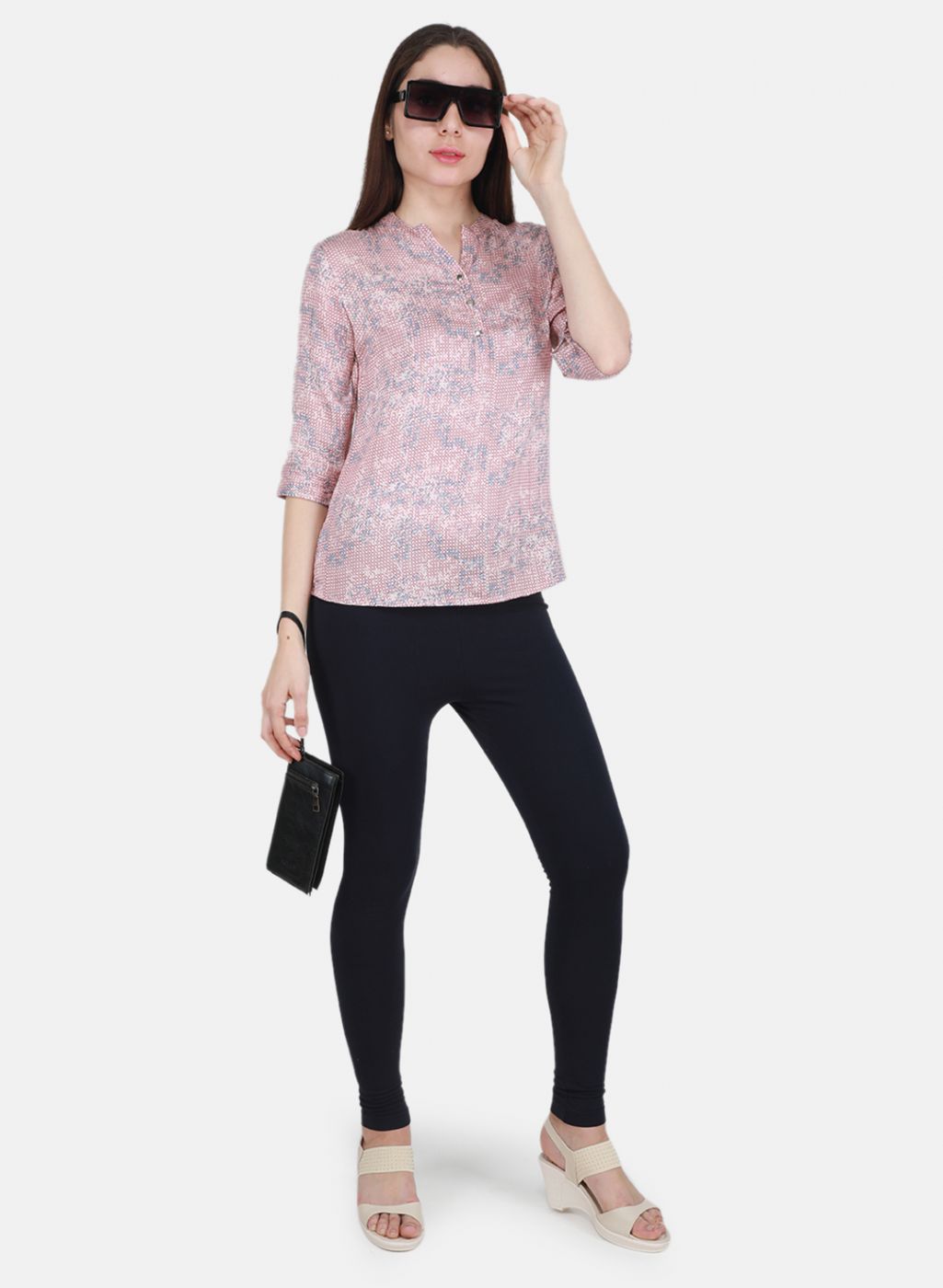 Leggings lisos azul marino para mujer