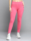 Leggings rosas lisos de corte regular para mujer Rock.it