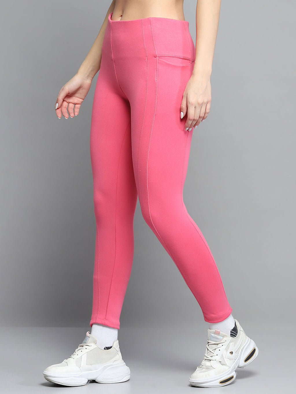 Leggings rosas lisos de corte regular para mujer Rock.it