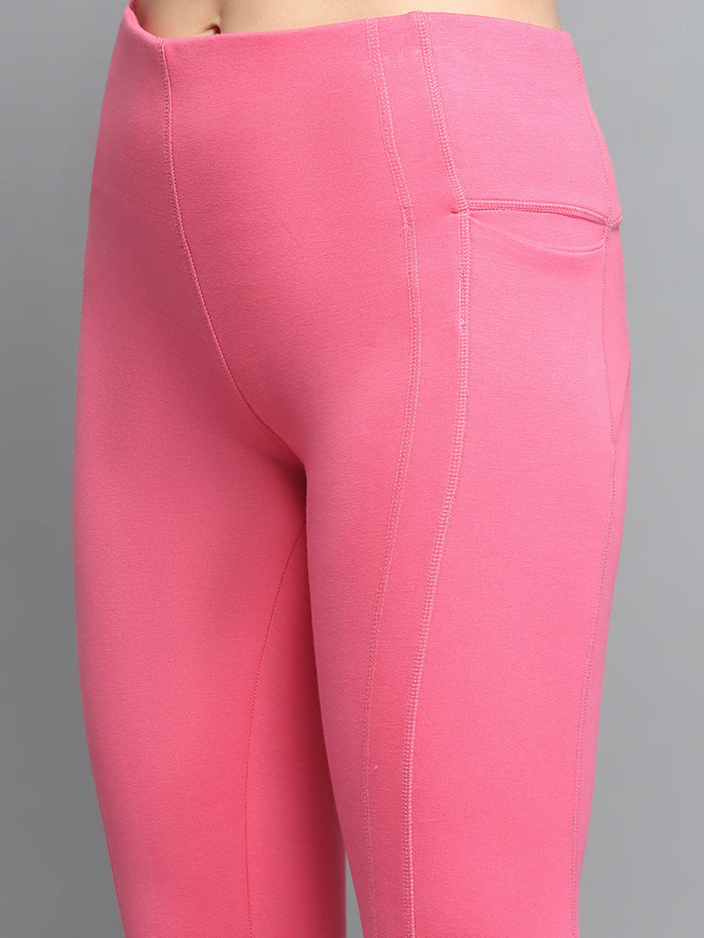 Leggings rosas lisos de corte regular para mujer Rock.it