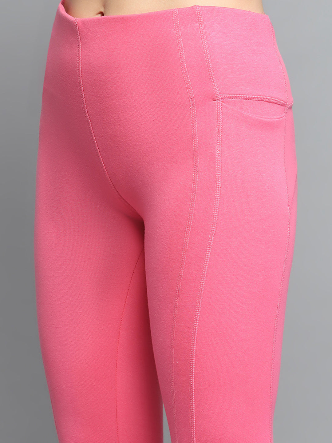 Leggings rosas lisos de corte regular para mujer Rock.it