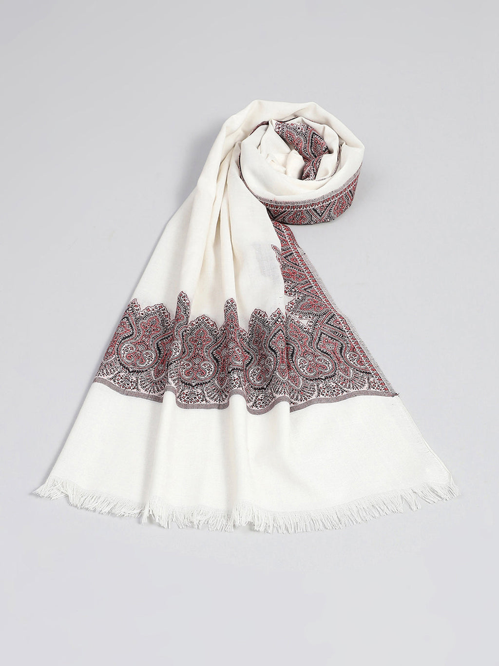 Chal de diseño propio en color blanco roto para mujer