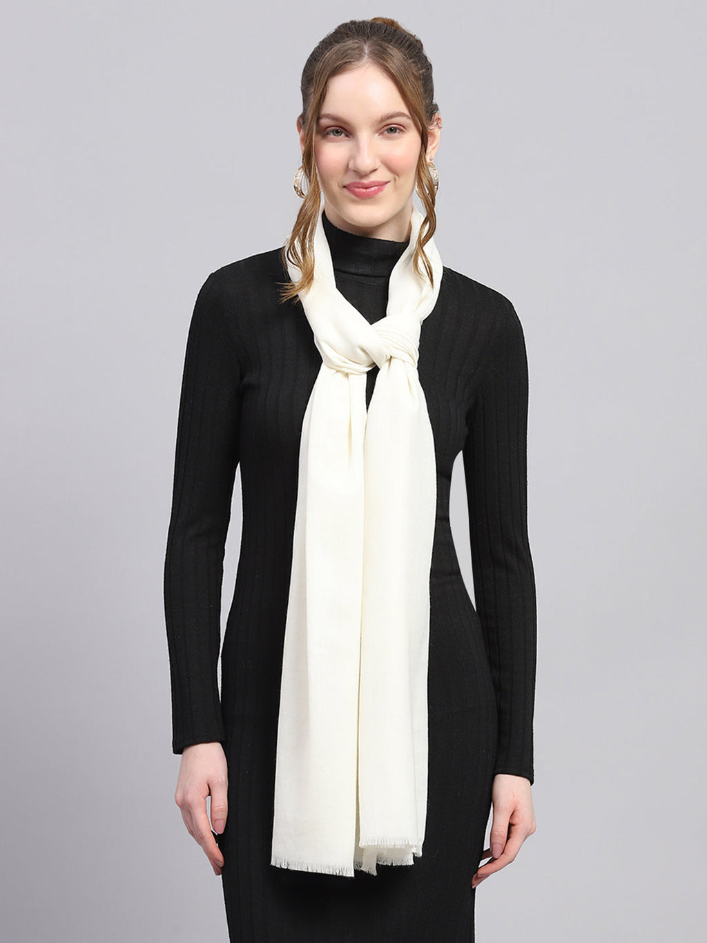 Estola elegante blanca lisa para mujer