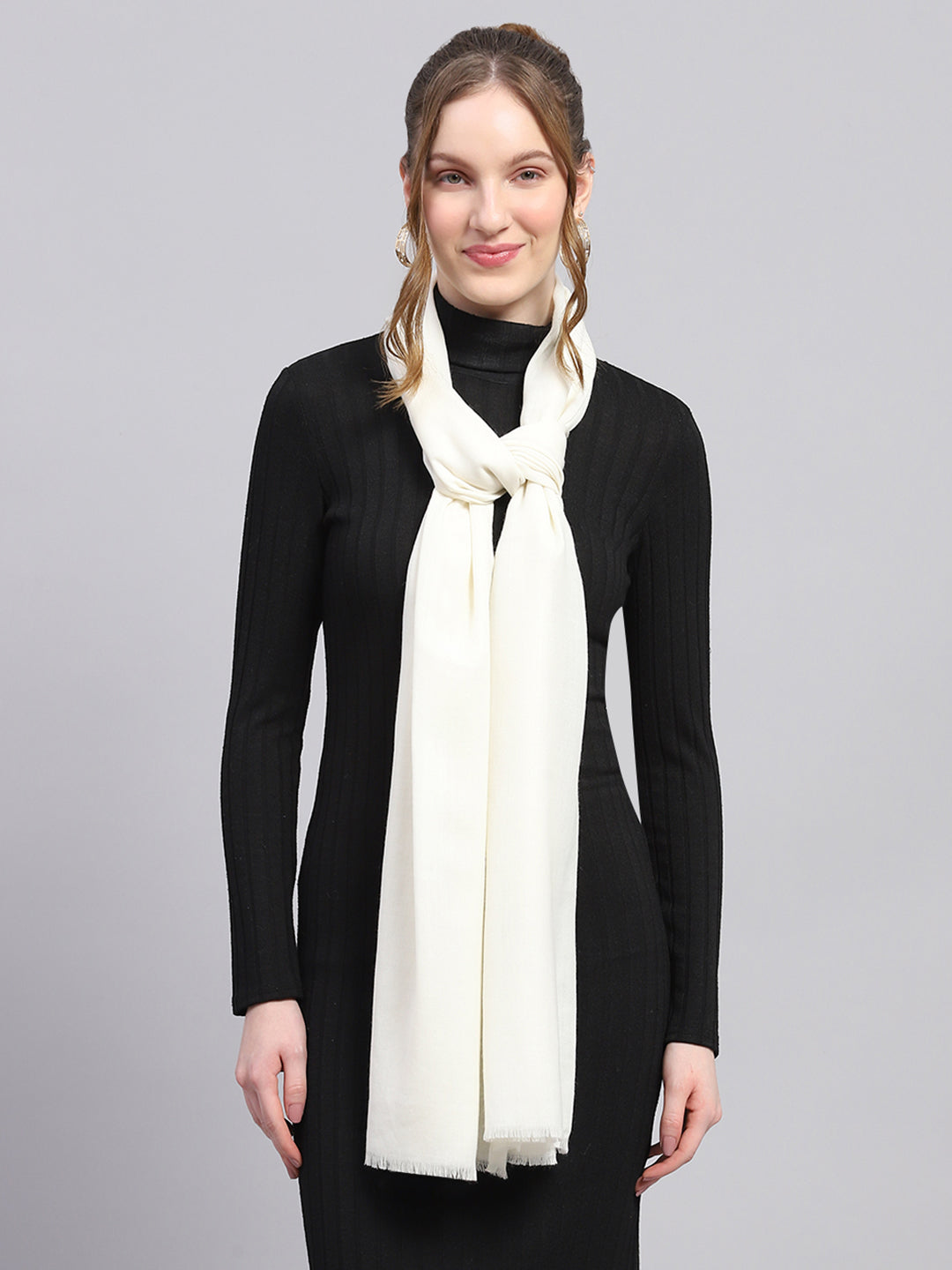 Estola elegante blanca lisa para mujer