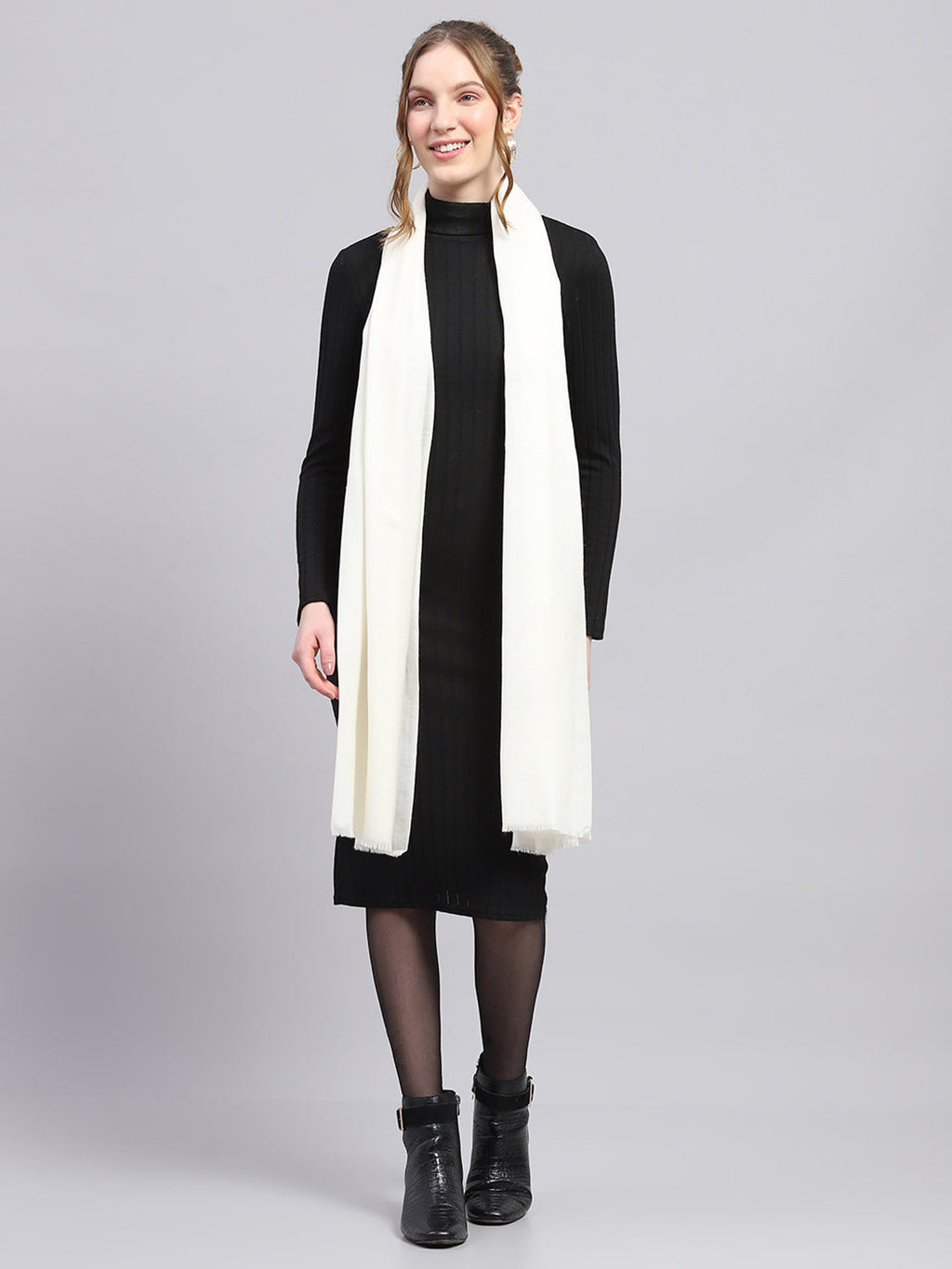 Estola elegante blanca lisa para mujer