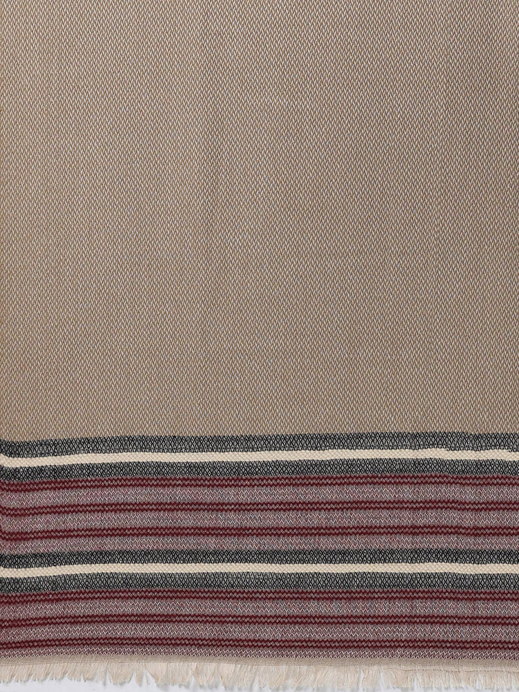 Estola de lana beige con diseño estampado para mujer